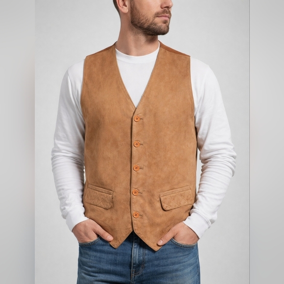 Vintage ORVIS Genuine Suede Leather Vest – Men’s L – 1990s